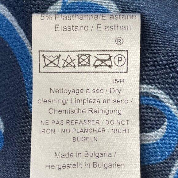 Tara Jarmon Paris SS Fit & Flare Print Partial Lined 100% Silk Dress Blue Sz 36 - Picture 13 of 14